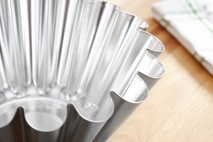 Moule à brioche cannelé plaqué étain moule <span class=keywords><strong>de</strong></span> cuisson français rond avec larges côtes casserole en acier étamé durable - Product Image 2