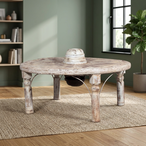 Handmade Wooden Table Rustic Elegant Design Durable Set for Living Room Dining Home <b>Office</b> School-Modern Farmhouse Style - Product Image 3
