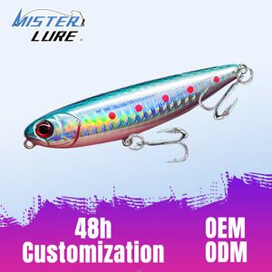 MISTER LURE Esca da Pesca Galleggiante in Plastica 100mm 12.3g, Wobbler TopWater, Esche Dure per Pesca - Product Image 1