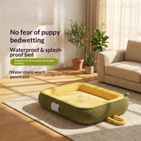Spritzwassergeschütztes Quadratisches Hundebett Ganzjährig Universell Einsetzbar Abnehmbar Waschbar Samt Baumwolle Kleine Mittlere Hundematte