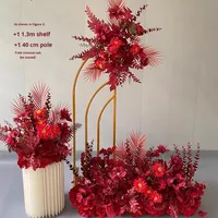 Décoration de fête moderne en fleurs artificielles en soie sur panneau KT pour scène, podium et zone d'accueil, Floristerie fabriquée en Chine