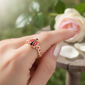 Ladybug Design <b>Adjustable</b> <b>Ring</b> Turkish Handcrafted Wholesale 925 Silver Sterling Jewelry Women - Product Image 3