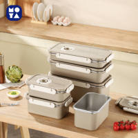 Lot de boîtes de rangement pour réfrigérateur avec pompe à vide, idéales pour la conservation et l'organisation des aliments