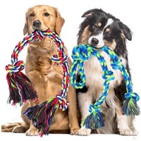 Corde en coton robuste et durable pour chiens à mâcher agressifs, jouets de nettoyage des dents pour grands chiens, jouet interactif de tirette, lot de 2