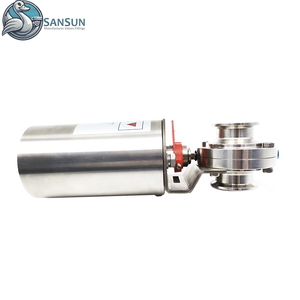 Válvula de Mariposa Neumática Tri-Clamp de Acero Inoxidable AISI304 316L SANSUN para Sistemas de Refrigeración Líquida de Centros de Datos - Product Image 3