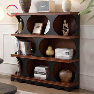 <strong>French</strong> Retro Solid Wood Bookcase Home Living Room Floor Storage Cabinet Unique Design Wall Multi-Layer Storage <strong>Shelf</strong> Cabinet - Product Image 1