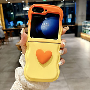 เคสซิลิโคนนิ่มสองสีลายการ์ตูนน่ารัก3D ความรักรูปหัวใจไล่ระดับสีสำหรับ <span class=keywords><strong>Samsung</strong></span> Z <span class=keywords><strong>flip</strong></span> 6 5 <span class=keywords><strong>4</strong></span> 3 Flip6 Flip5 - Product Image 2