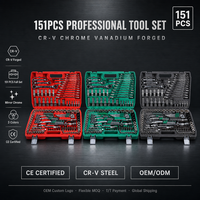 Ensemble de clés à cliquet pour réparation automobile DIY, 151 pièces, boîte de rangement, emballage en sac, outils à main combinés, OEM
