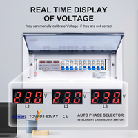 63A 3-Phase 3P + N Din Rail Phase Sélecteur Voltmètre Réglable Tension Protection Moniteur Relais Protecteur Miniature Circuit