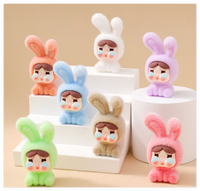 Miniature de mode en flocage coloré, figurine 3D miniature de bébé qui pleure, breloque lapin pour fille, pour enfants, jouet de sac surprise porte-bonheur