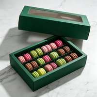 Boîte à tiroir en papier kraft écologique personnalisée, imprimée en couleur, avec compartiments pour macarons, biscuits et artisanat