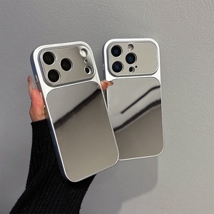 Coque de téléphone personnalisée avec miroir <span class=keywords><strong>argent</strong></span>é pour iPhone 17 Pro Max, design simple, antichoc, protection de l'appareil photo, compatible avec iPhone 16, 15 Plus, 14 - Product Image 1