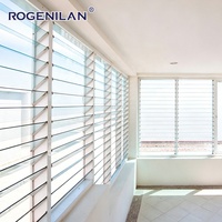 Fenêtres à persiennes modernes Rogenilan à double vitrage, réglables et ventilées, en aluminium extérieur avec vitrage Low-E