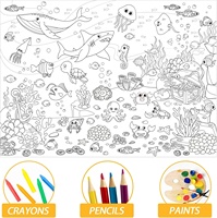 En gros, Poster de coloriage personnalisé sur le thème de la mer, Papier à dessin DIY en rouleau, Grande nappe, Artisanat artistique pour la décoration murale à la maison et à l'école