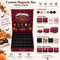 Boîte rigide magnétique personnalisée en forme de livre pour Halloween, de qualité alimentaire, pour chocolats, truffes et bonbons, avec plateau alvéolé