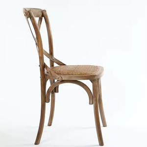 Rustik eski Bentwood Crossback yemek sandalyesi restoran Villa oturma odası atölye-çapraz geri için istiflenebilir ahşap tasarım - Product Image 3