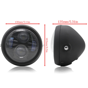 5.75 pouces Boîtier Métallique 40W 3200lm 2400lm Salut <span class=keywords><strong>Lo</strong></span> Faisceau Conduite Lumière Moto Café Racer Led Phare - Product Image 2