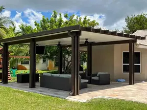 Garten im Freien überdachter Pavillon maßgeschneidert modern bioklimatisch motorisiert Aluminium-Jäckchen Pergola