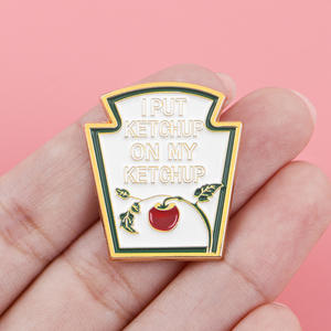 Sming Pins I Put Ketchup on My Ketchup Esmalte <span class=keywords><strong>Pin</strong></span> Apple Lapel Badge Fruit Custom Broche - Product Image 3