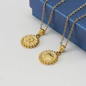 Fashion Custom Font Letter nome personalizzato non sbiadire 26 lettere collana pendente 18 K oro placcato gioielli in acciaio inossidabile - Product Image 6