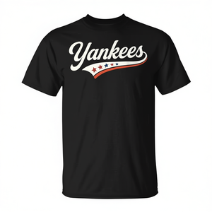 Camiseta estilo vintage de los Yankees, color negro, ropa informal para hombre - Product Image 2
