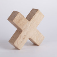 STONEKOCC Pierre en travertin beige naturel de taille personnalisée 16x16x4cm, décoration d'intérieur, ornement pour hôtel, villa