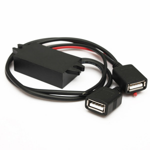 Car Power Converter 12V to 5V 3A Dual <b>USB</b> Type A Fast Charger Cigarette Lighter <b>Plug</b> Step Down Module for Mobile Phone Charging - Product Image 4