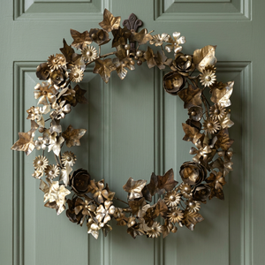 Guirnalda Decorativa Metálica Hecha a Mano, Redonda, Sin Luces, Artesanía Floral, Decoración de Pared - Product Image 2