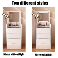 Nouveau produit Offre Spéciale Miroir contemporain amélioré par Led Empreinte compacte Coiffeuse de chambre à coucher élégante