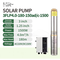 Pompe à eau solaire série HR-3FLP, double alimentation AC/DC, submersible en acier inoxydable pour puits profonds à haute pression