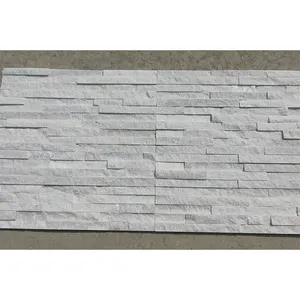 Crystal White Natural Quartz Stacked Stone Veneer