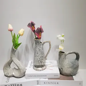 Vas keramik bunga dekorasi, vas seni Modern, vas bunga dekoratif, vas keramik meja kantor rumah