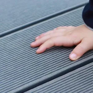 Harga Pabrik Langsung Dek Komposit Pro-lingkungan Mulus Lantai Decking 150X22Mm Kolam Renang Antislip