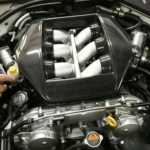 ฝาครอบเครื่องยนต์คาร์บอนไฟเบอร์ 3K Prepreg สำหรับ Nissan GT-R R35 ปี 2008-2023 - Product Image 4