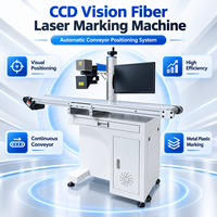 Machine de marquage laser à fibre optique CCD avec convoyeur automatique et positionnement visuel pour métal et plastique