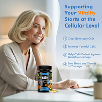 Capsules Naturelles de NAD+, Nicotinamide Riboside, Resvératrol et Quercétine pour Soutenir l'Énergie, la Santé Cellulaire et Favoriser la Jeunesse