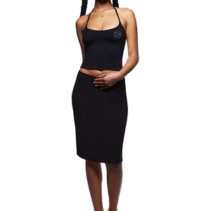 Top Corto Sexy Personalizado para Mujer con Cuello Halter, Espalda Descubierta, Lazos en la Espalda, Corte Ajustado, Elástico, Estilo Y2K, Ropa de Calle para Salir de Fiesta - Product Image 4