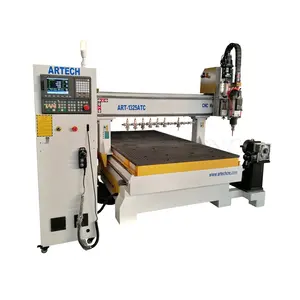 Router Cnc 3 Eixos Principalmente com eixo rotativo WoodWorking 1325 CNC Router com atc