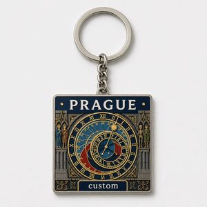 Porte-clés personnalisés en gros de haute qualité, design souvenirs de lieux emblématiques de Prague, chaînes de villes européennes anciennes, porte-clés touristiques - Product Image 2
