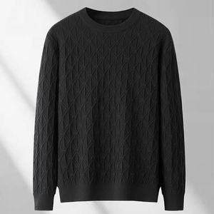 ผู้ผลิตเสื้อสเวตเตอร์ชายปี 2026 เสื้อไหมพรมแจ็คการ์ดแบบสวมลำลอง เสื้อถักคอวีสำหรับฤดูหนาว เสื้อจั๊มเปอร์ผ้าฝ้ายถัก - Product Image 2