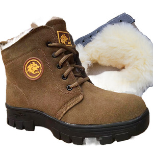 Botas de nieve con forro de lana, suela de goma, tacón medio, zapatos de trabajo cálidos para invierno, talla 38 a 45 - Product Image 2