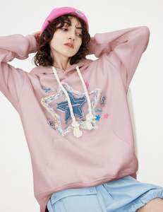 Sudaderas con capucha de gran tamaño para mujer Star Graphic Fleece con capucha Streetwear Sudaderas unisex Pullover con bolsillo - Product Image 3