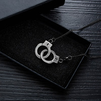 2022 nouveaux hommes en acier inoxydable Antique menottes pendentif collier lien chaîne pour cadeau mariage ou anniversaire