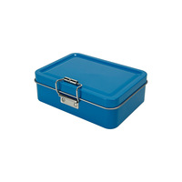Caja de Hojalata Cuadrada Pequeña con Tapa Abatible y Cierre de Hebilla para Anzuelos, Joyería, Colección de Tarjetas, Embalaje