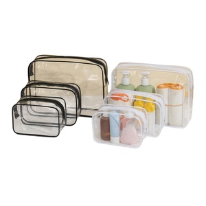 Borsa Cosmetica Ecologica in PVC Trasparente con Logo Personalizzato, Pochette per Trucchi, Organizer da Viaggio Impermeabile per Articoli da Toeletta - Product Image 4