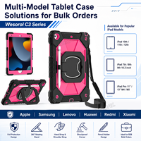 Étui antichoc intégral WESOROL pour iPad 10.2 7e, 8e, 9e génération 2019 2020 2021 avec support rotatif et bandoulière OEM ODM