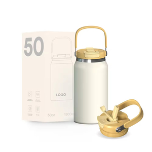 50oz Water Tumbler With Handle and Straw Lid Leak-proof Reusable BPA Free Stainless Steel Insulated Travel Tumbler - Product Image 1