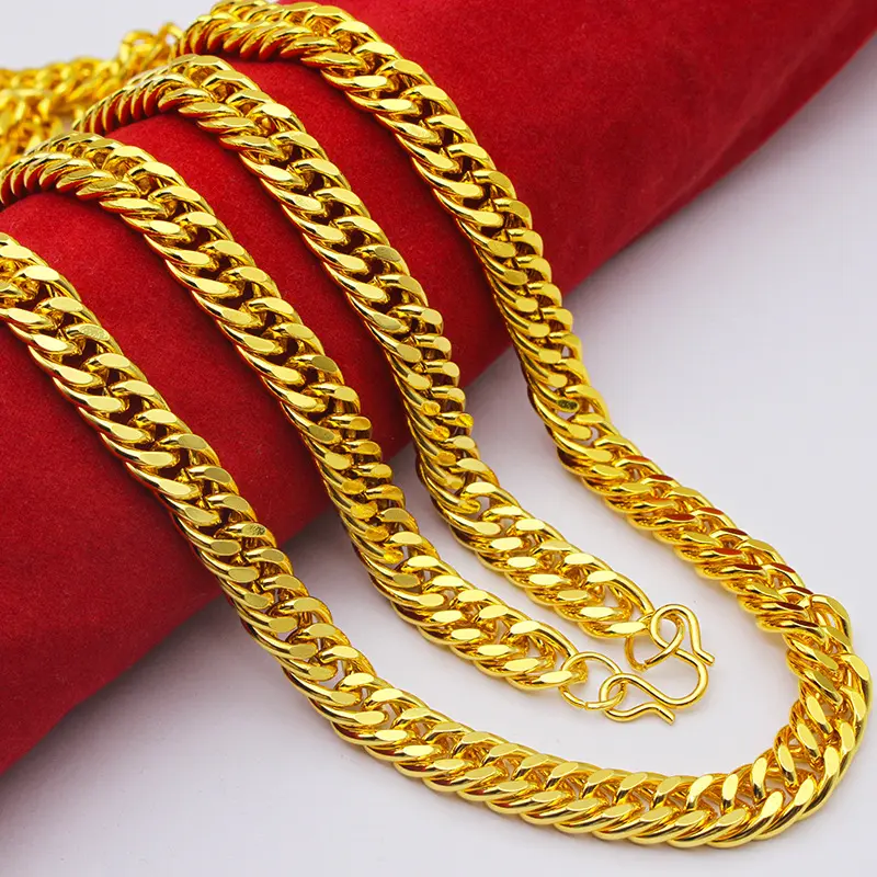 Hiphop jewelry men cheap 18 k gold heavy chain necklace
