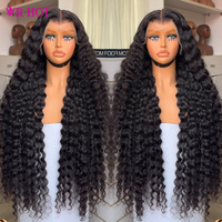 Fournisseur de Perruques en Gros – Perruques Frontales 13x4 en Dentelle Transparente HD, Cheveux Humains 100% Naturels, Ondulés Profonds, Sans Colle, pour Femmes Noires