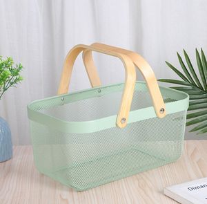 سلة معدنية شبكية من الخيزران والخشب لتخزين البصل والبطاطس سعة 18 لتر مع مقبض محمول للمطبخ لتخزين الفواكه والخضروات - الأكثر رواجًا لعام 2026 - Product Image 4